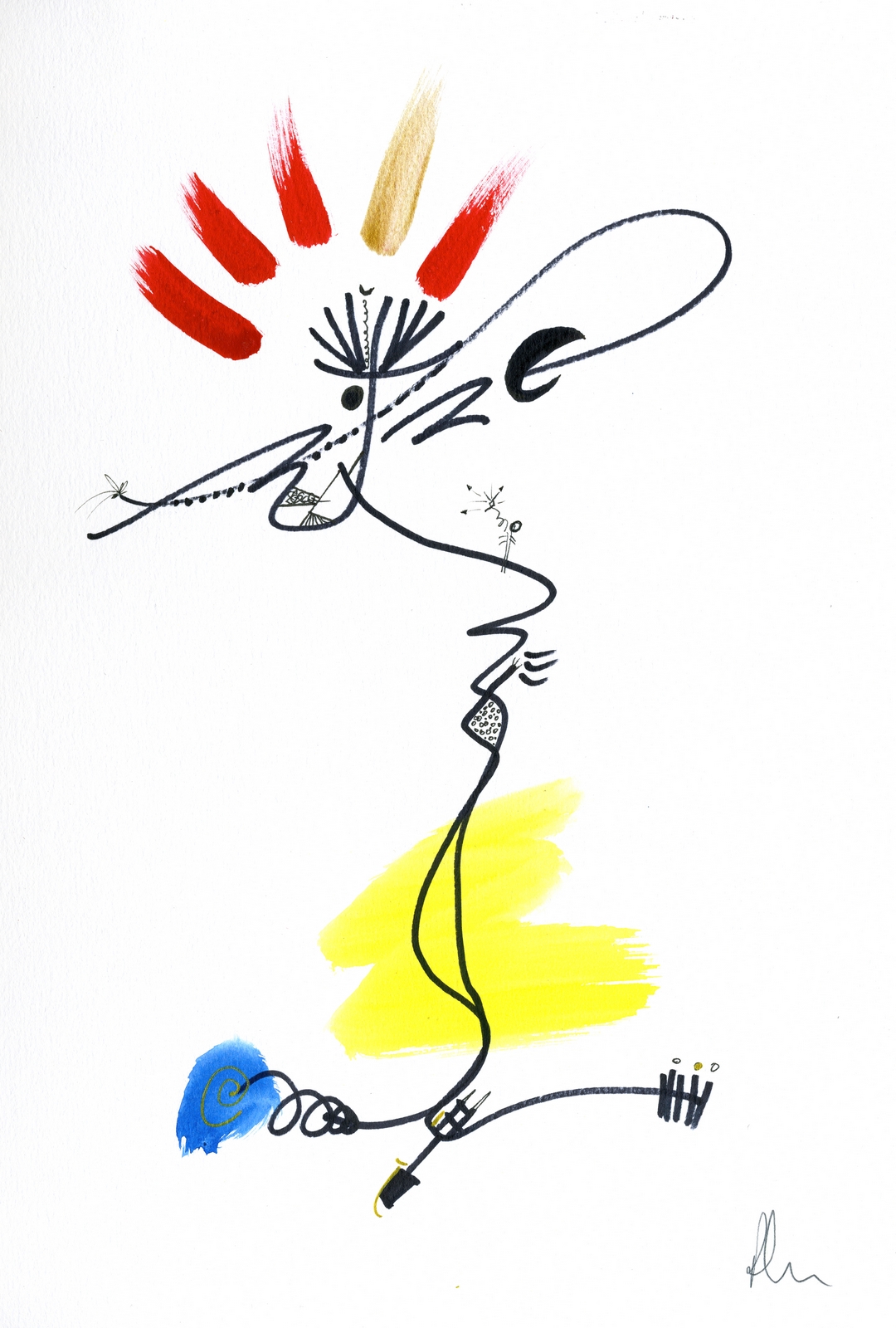 Tahpeno Playing In the Late Afternoon Sun - 8" x 12"