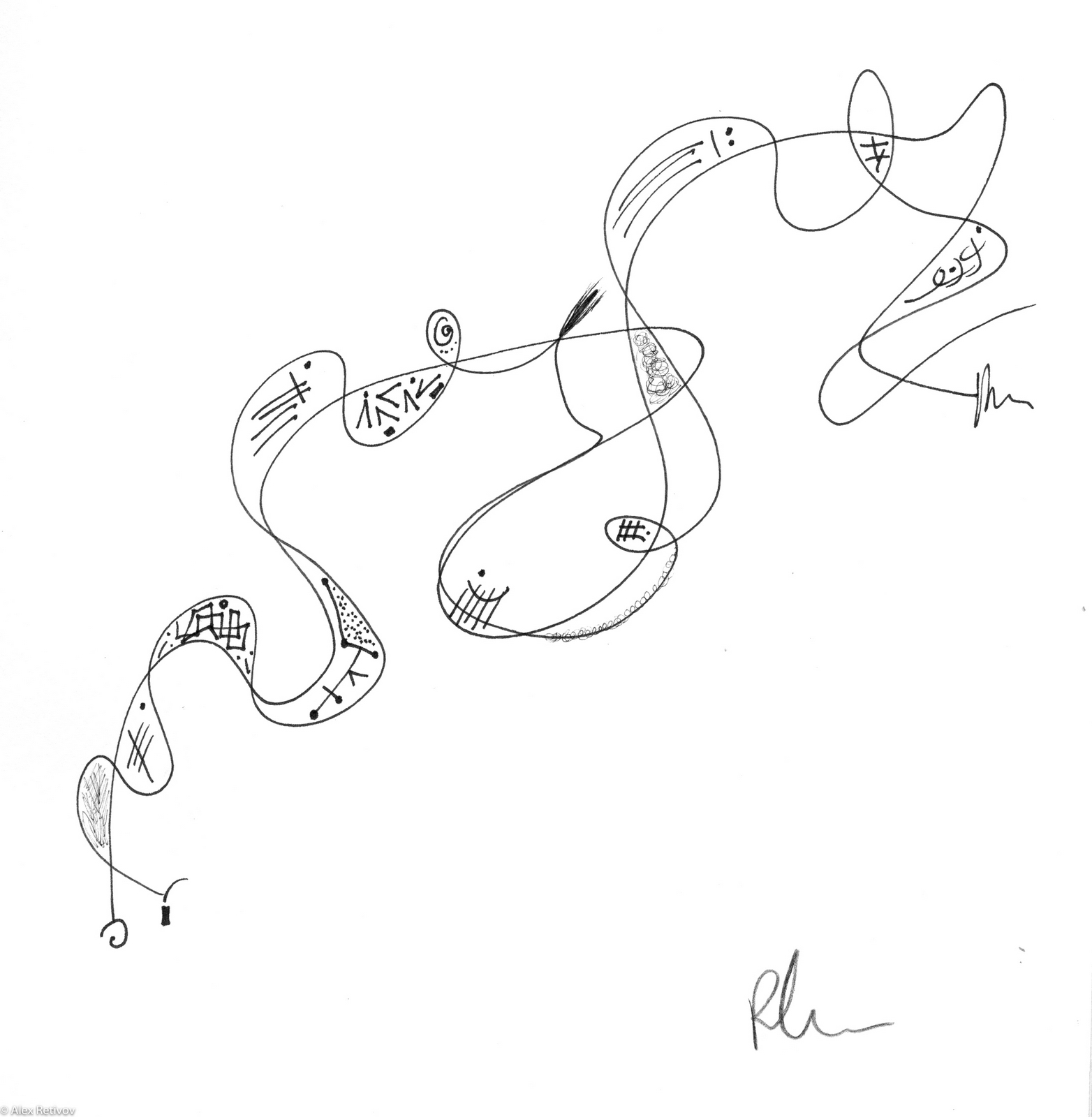 The F Chromosome - 7.5" x 7"